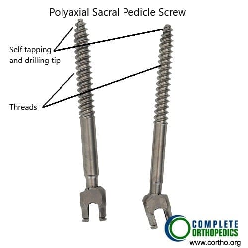 Tornillos pediculares sacros poliaxiales